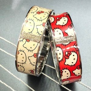 Kimora Lee Simmons Hello Kitty bracelets,red/white